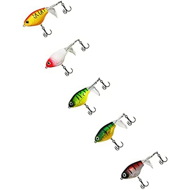 

Fishing Lures Set Topwater Baits With Floating Tractor Rotating Tail Propeller Box Artificial Surface Hard Lure 5Pc