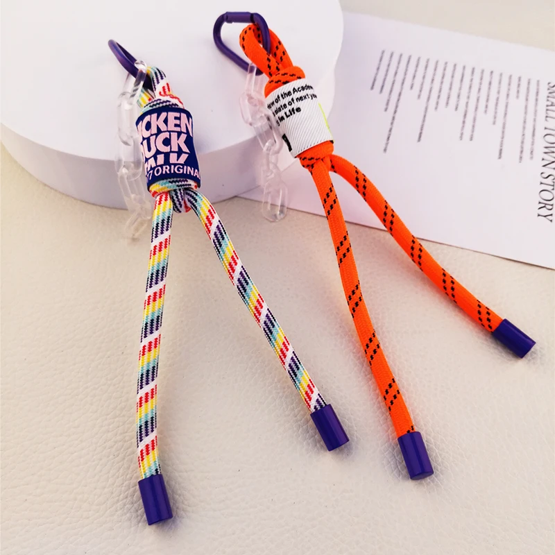 

Mobile Phone Lanyard Ins Tide Brand Pendant Hand-woven Lanyard Fluorescent Color Bag Key Chain Pendant Pendant Anti-lost Lanyard