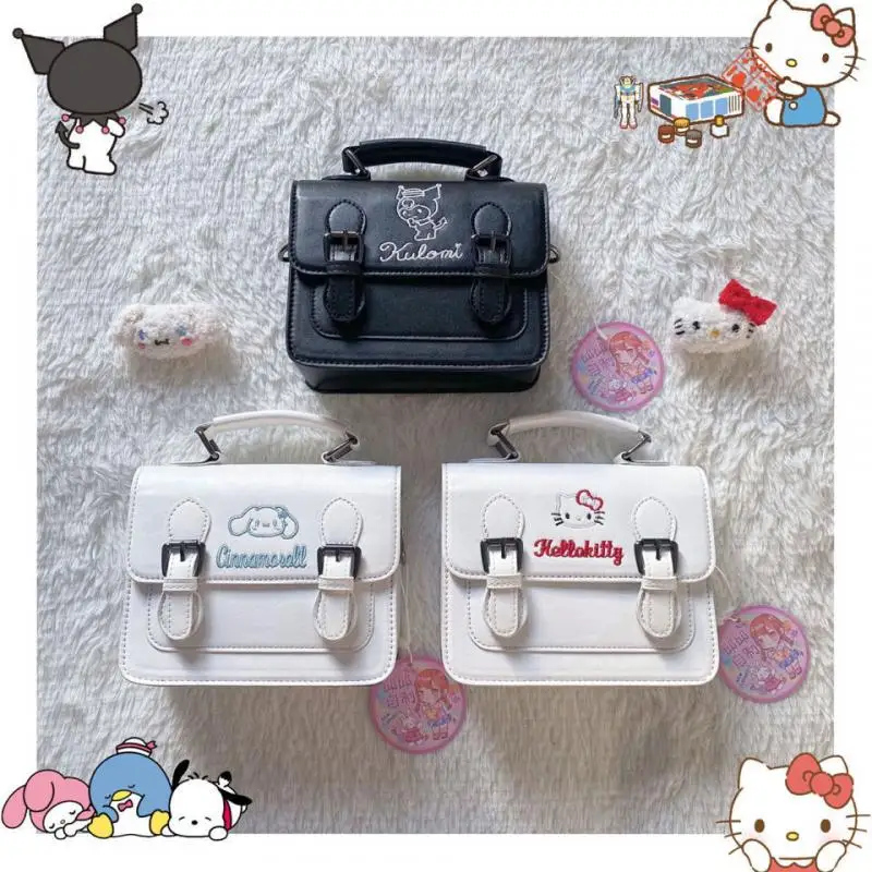

Cute Kuromi Pu Leather Bag High-Capacity Jk Lolita Accessories Daily Hello Kitty Handbag Crossbody Shoulder Accessories Decor