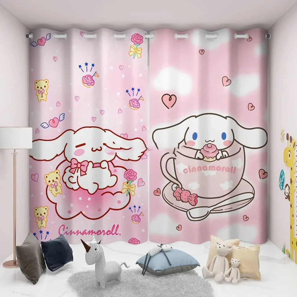 Затемняющие шторы для окон Kawaii Cinnamoroll с мультяшным рисунком домашний текстиль