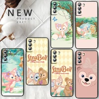 cute disney linabell for samsung galaxy s22 s21 s20 fe ultra pro lite s10 5g s10e s9 s8 plus s7 edge soft black phone case