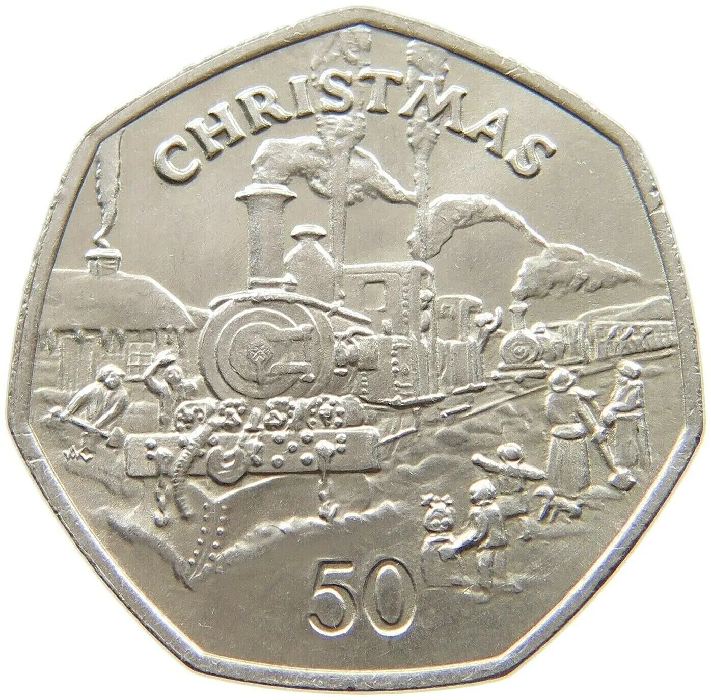 

Рождественские монеты острова Мэн 50 P, королева Англии, памятные монеты 1984, абсолютно новые