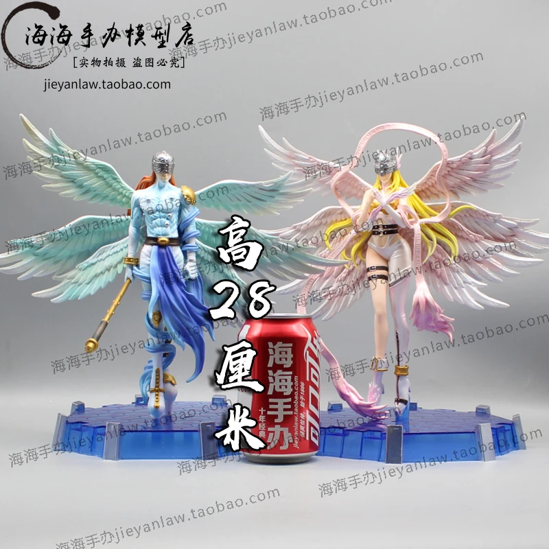 Аниме Digimon фигурки приключений 28 см Angewomon Angemon светодиодные экшн-фигурки