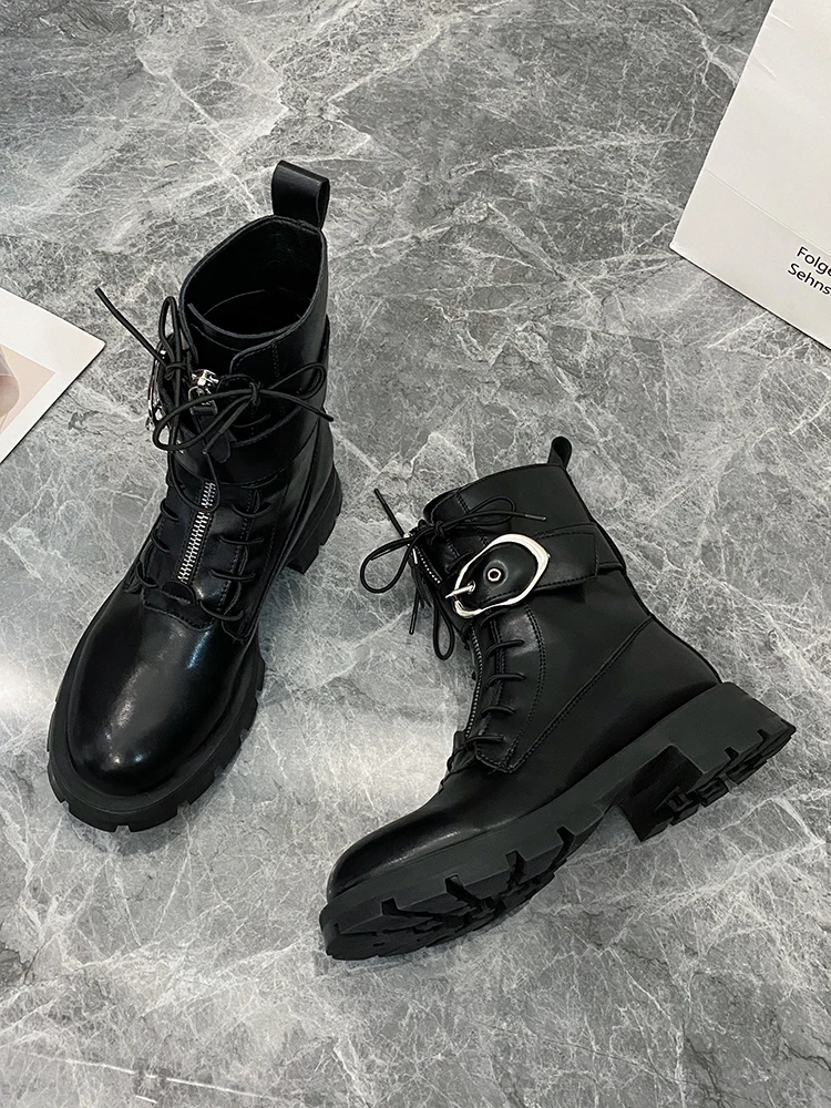 

Женские нескользящие ботинки на толстой подошве, на шнуровке, весна-осень 3932