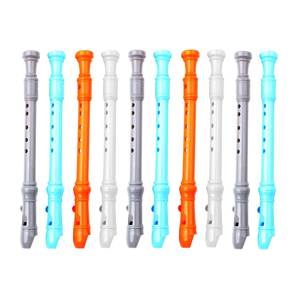 

10pcs Flute Shaped Student Gel Pens Whistle Writing Pen Students Stationery School Supplies for Home Office - Random Color