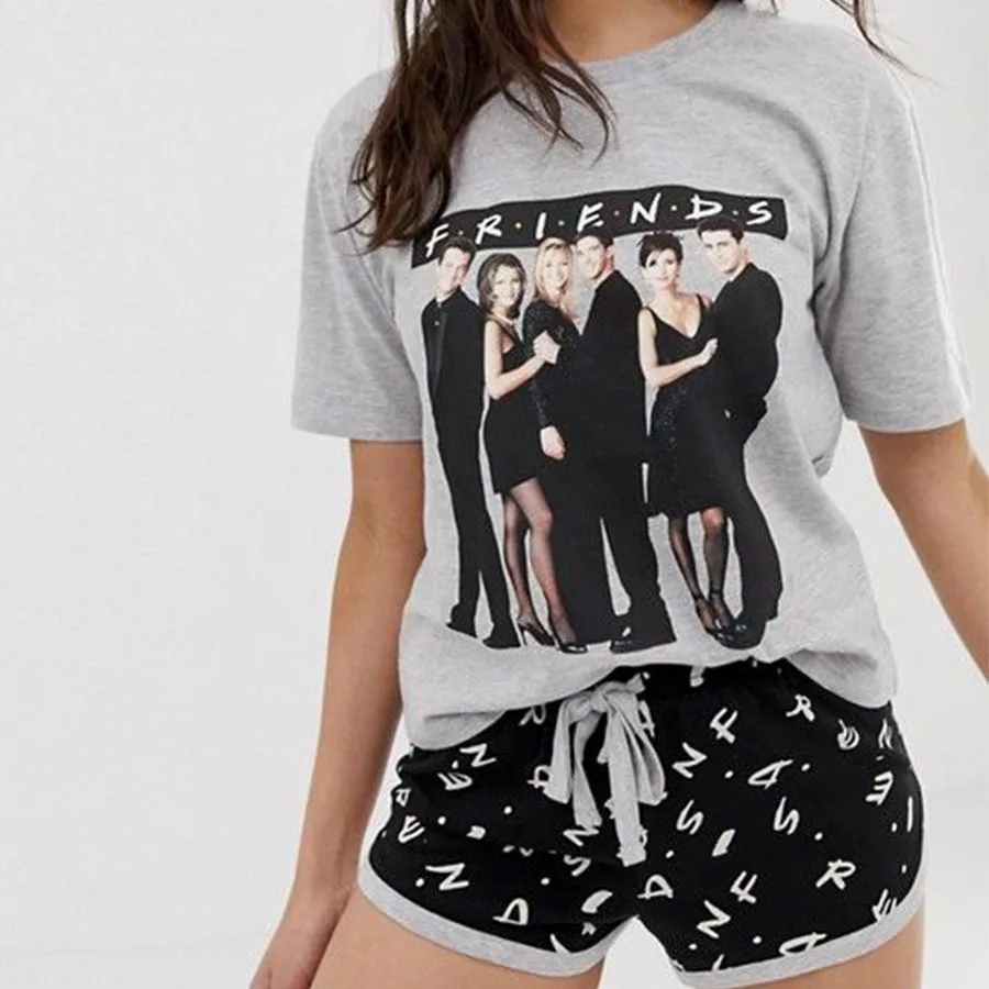 

Friends TV Show Two-piece casual fashion printing suit