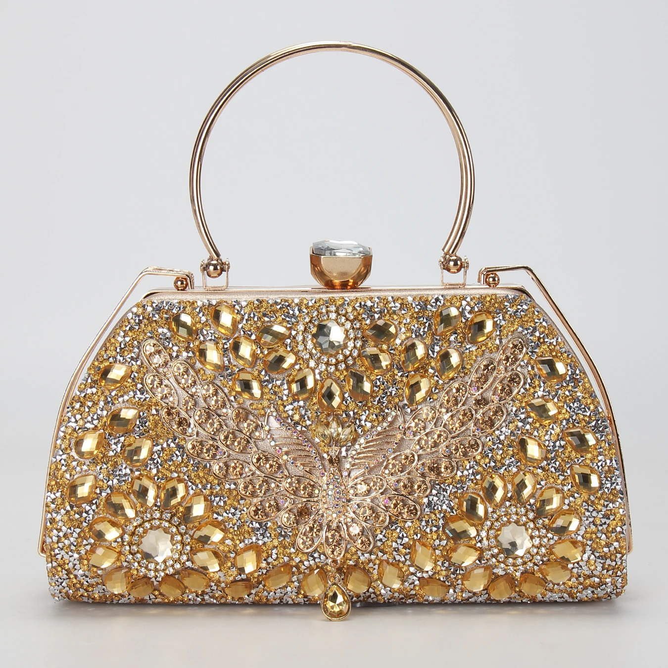 Роскошная вечерняя сумочка с бриллиантами свадебный клатч дизайном бабочки со