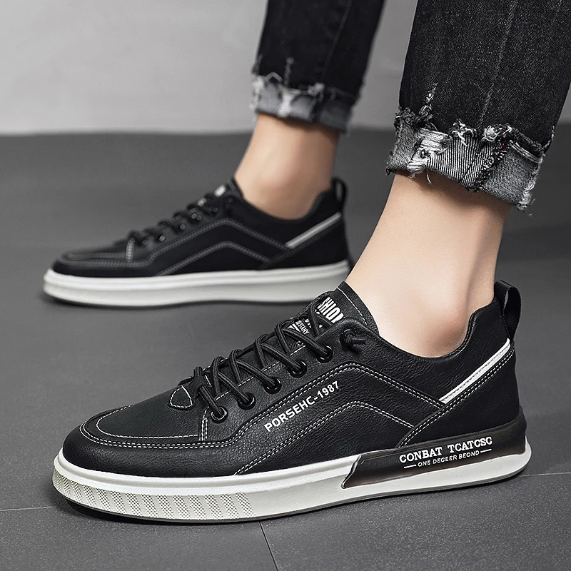 Italy Men Casual Shoes Summer Leather 