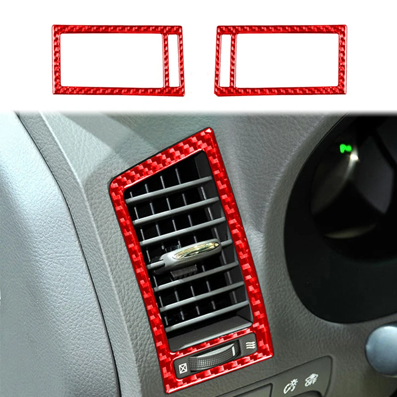 

Красное Настоящее углеродное волокно для Lexus GS, декорирование панели левого и правого воздуховыпускного отверстия, модификация интерьера, наклейки, автомобильные аксессуары