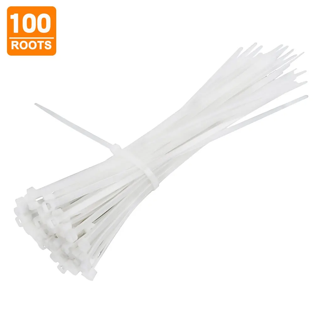 

100 Pcs Natural Cable Ties High Quality Nylon Zip Ties Natural Cable Ties Wire Data Cable Finishing Cable Ties