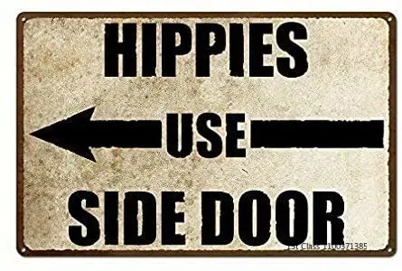 

Uptell хиппи использует боковую дверь, расположенную в определенном месте, смешное домашнее украшение, металлический жестяной знак, Постер, на...