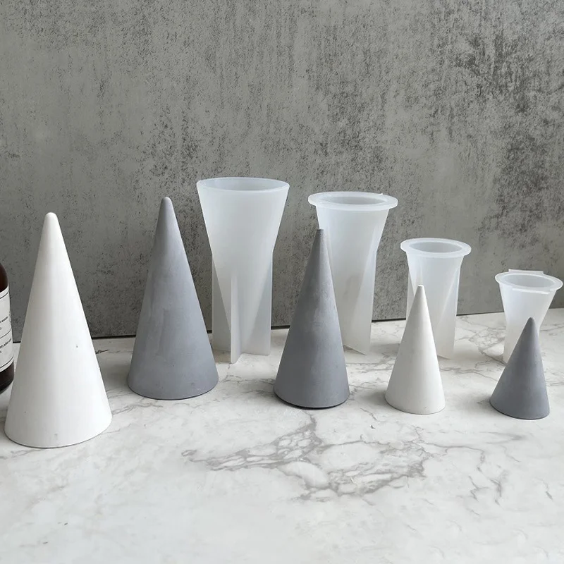 Cone Resin Molds Pyramid Silicone Moulds For Resin Casting Diy Jewelry Ring Display Stand Candle Making Tools Crafts