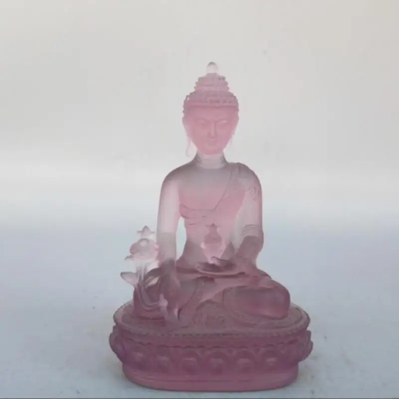 

Tibetan Buddhism Colored Glaze Medicine Buddha Statue