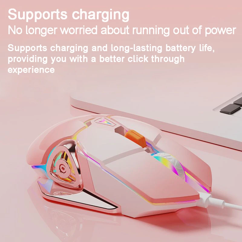 Мышь компьютерная беспроводная Бесшумная 2 4 г с подсветкой