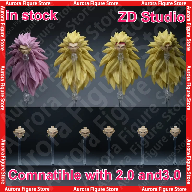 Фото В наличии ZD Studio Dragon Ball SHF Super Saiya SSJ3 Vegito Bardock Son Goku Goku Black Gogeta Head Accessories Kit Фигурка №1