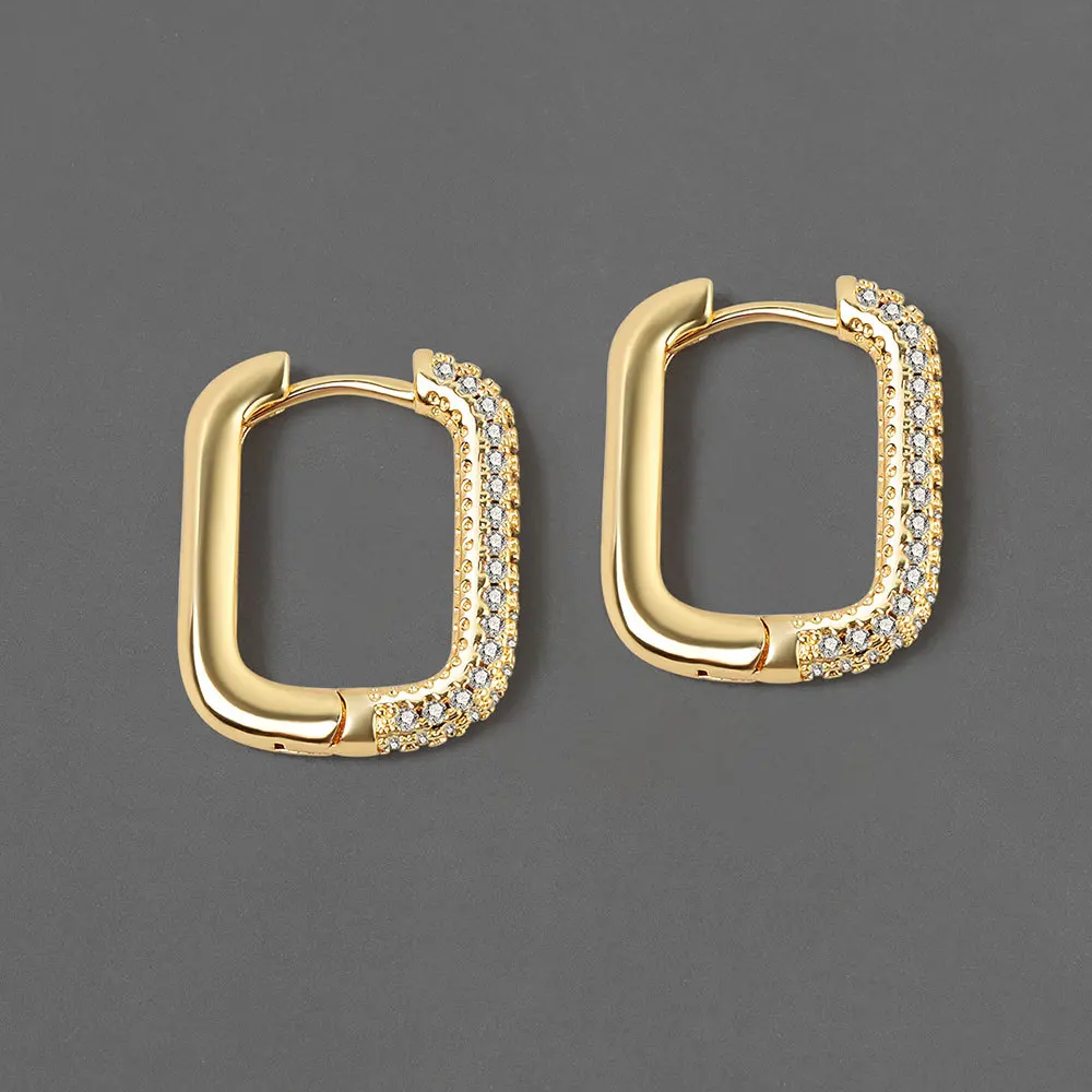 

Gold Hoop Earrings For Women Fine Huggie Sleeper Earring 2022 Trend Girls Original Designer Zircon Fashion Luxury Jewelry Making