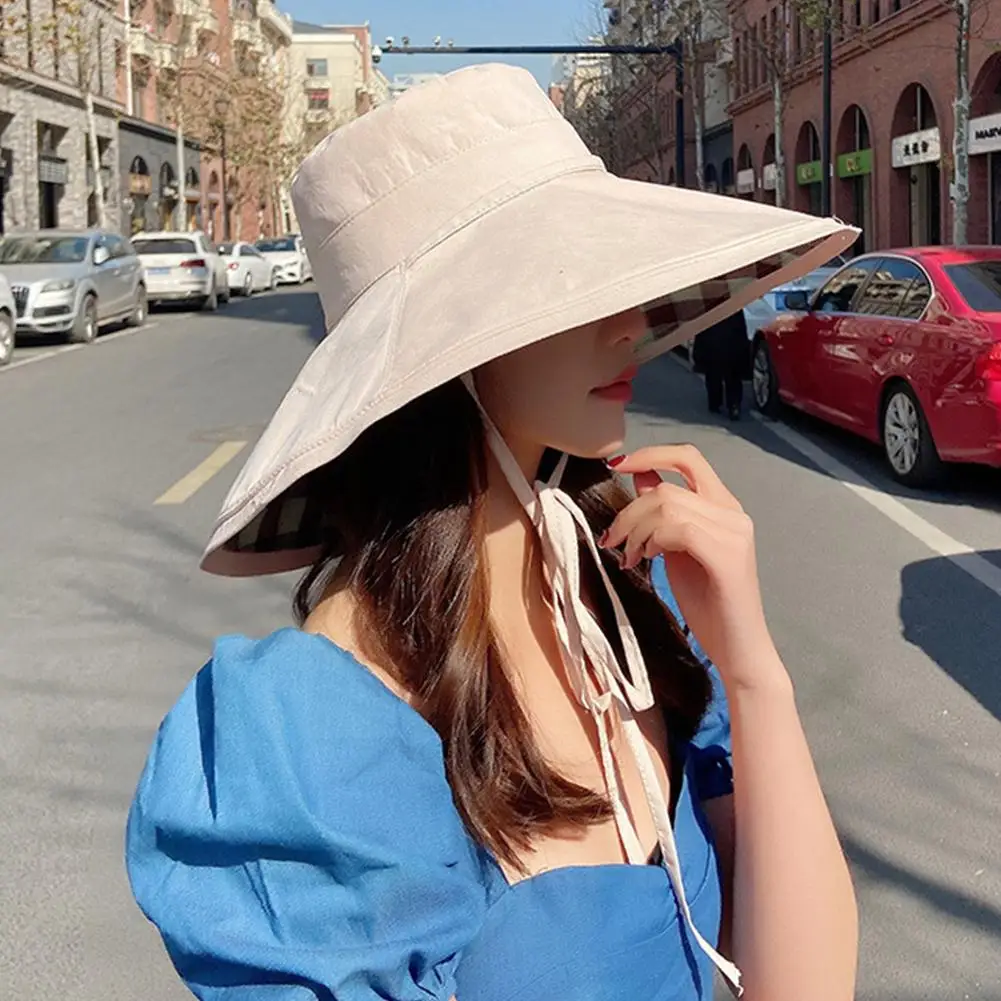 

Панама Складная двусторонняя для женщин и девушек, шляпа от солнца с широкими полями и защитой от УФ излучения, летняя