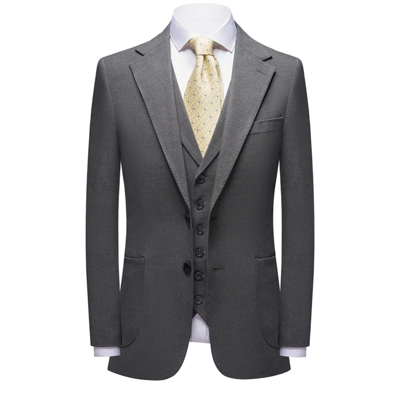 

(Jacket+Pants+Vest) New Winter Boutique Black Slim Fit Male Blazer Wedding Groom Tuxedos Men Suits Clothing Man Wedding Suit
