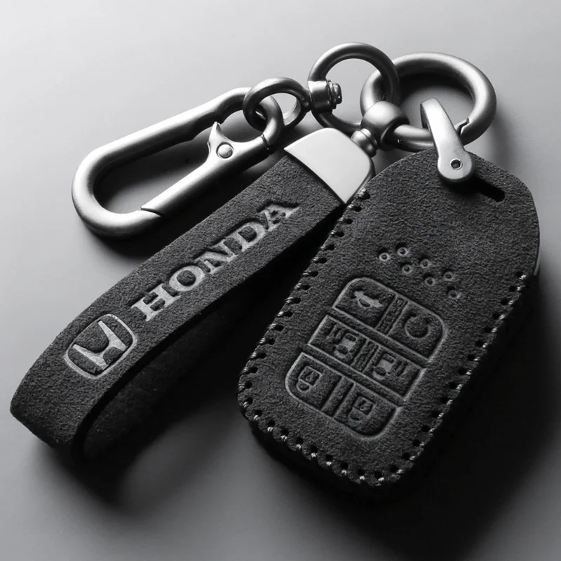 

ALCANTARA Car Key Case Cover Shell Suede For Honda CRV XR-V CR-V Fit Civic Accord HR-V HRV City Odyssey Car Accessories