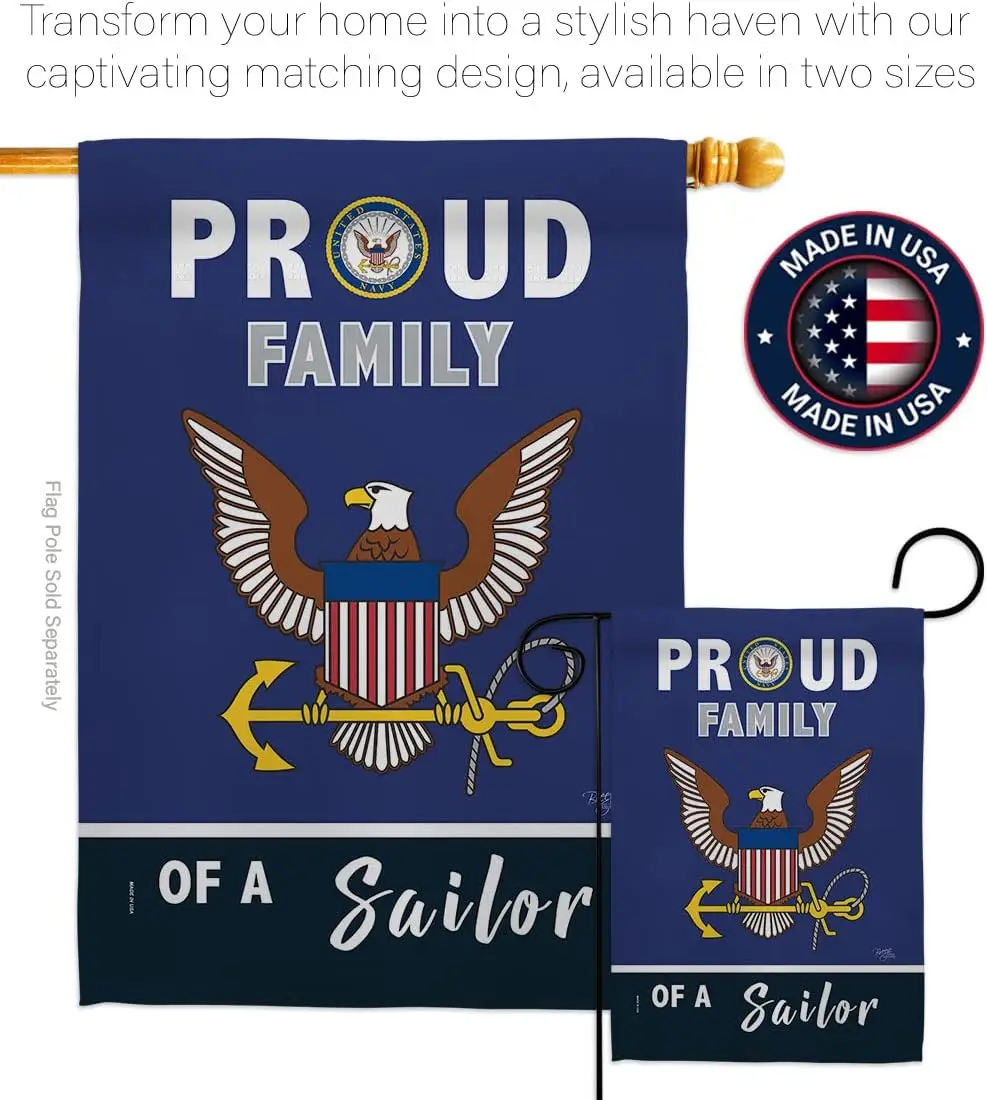 Гордый семейный матросский садовый флаг - Военно-морской флот военно-морской USN