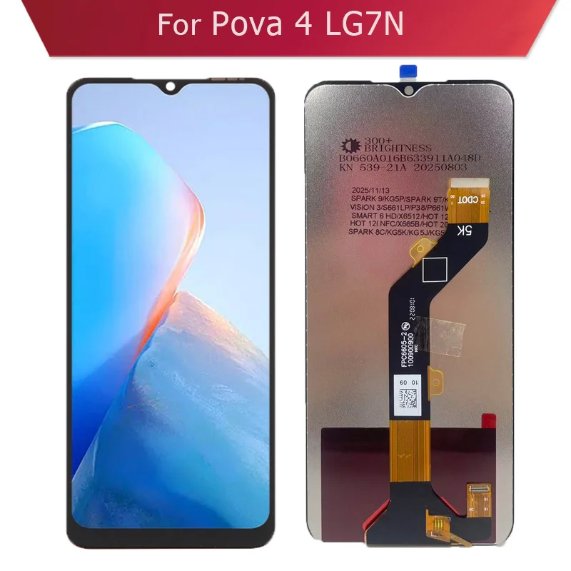 Фото Дисплей LCD и сенсорный экран (тачскрин) в сборе для Tecno Pova 4 (LG7N), запчасти для замены №1