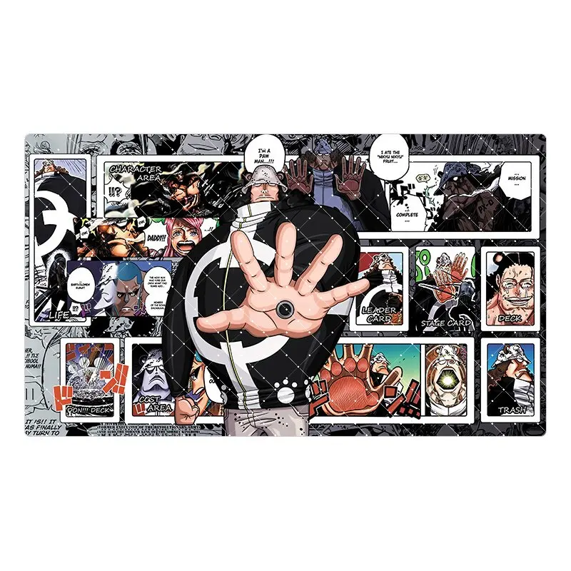 Фото Игровой коврик для карт One Piece OPCG, 60*35*0.2см, новая серия комиксов, коллекция с Энелом, Эйсом, Лоу, Хэнкоком, Бруком, Бонни, подарки, игрушки №3