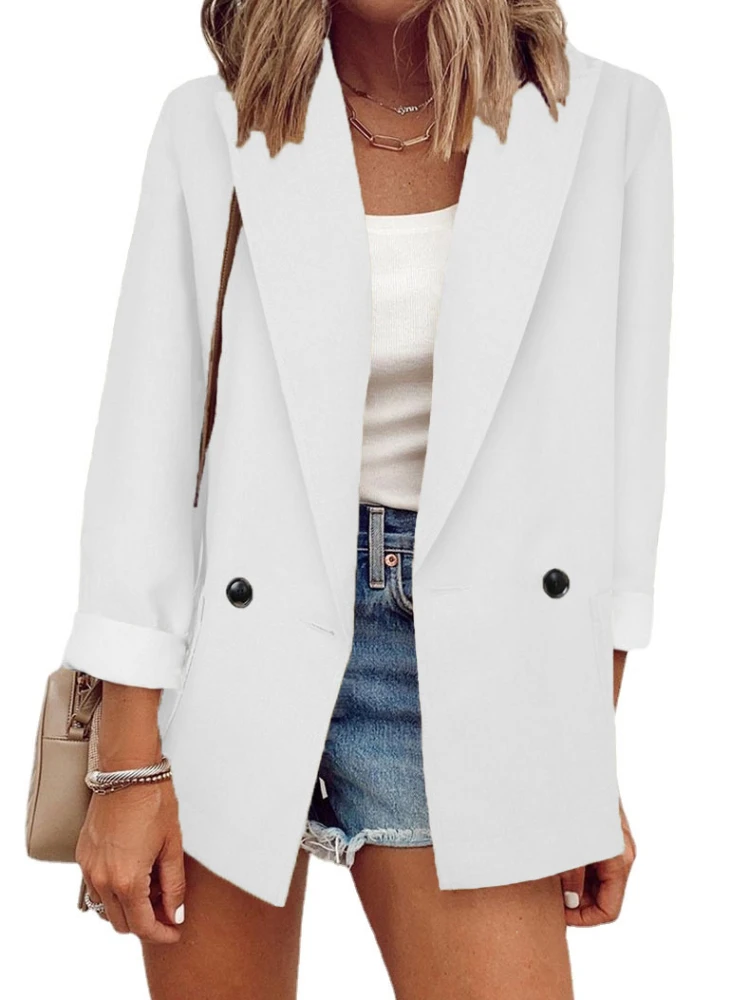 Plus Size Autumn and Winter Long-sleeved Women's One-piece Blazers/Suits Commuting New Solid Color Small Suit All-match Coat