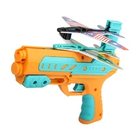 1set boy foam catapult airplane children outdoor toy hand throwing launcher glider model bubble catapult plane aircraft game toy