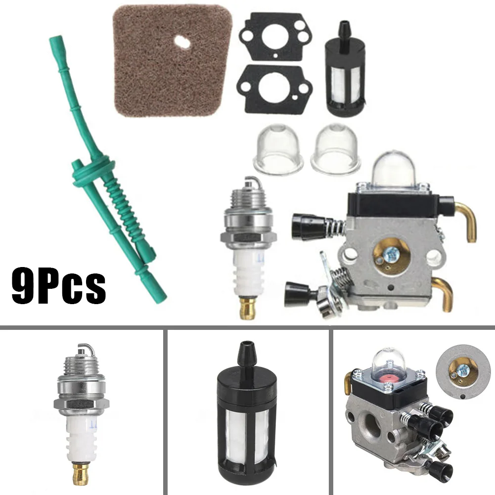 

9pcs/set Carburetor For STIHL FS38 FS45 FS46 FS55 FS80 FS85 KM55 Chainsaw Replace Carburetor Carb Air Fuel Filter Garden Tools