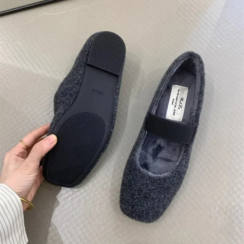 Слипоны с квадратным носком Мэри Джейн мелкая мягкая подошва новинка 2024 женская