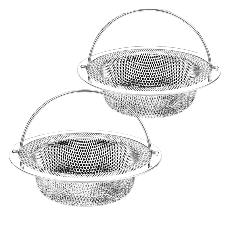 

2-Piece Sink Drain Strainer Stainless Steel Kitchen Sink Strainer Wide Side Fits Most Sinks