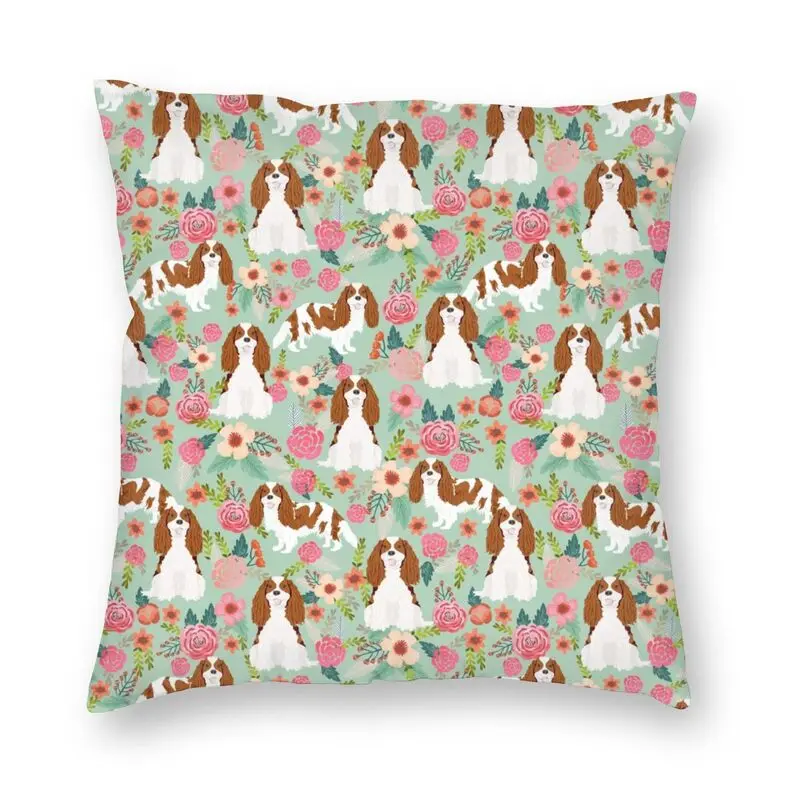 

Blenheim Cavalier King Charles Spaniel Dog Sofa Cushion Cover Polyester Breed Florals Pattern Pillow Case Pillowcase Home Decor