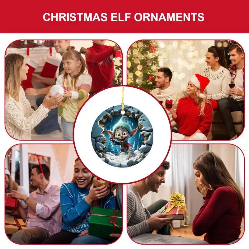 Плоские рождественские украшения акриловые 3D визуальные эффекты тематические