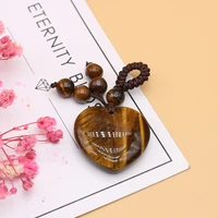 25x32mm heart keychain natural stone tiger eye stone pendant making diy jewelry handbag purse household charm gift ornament