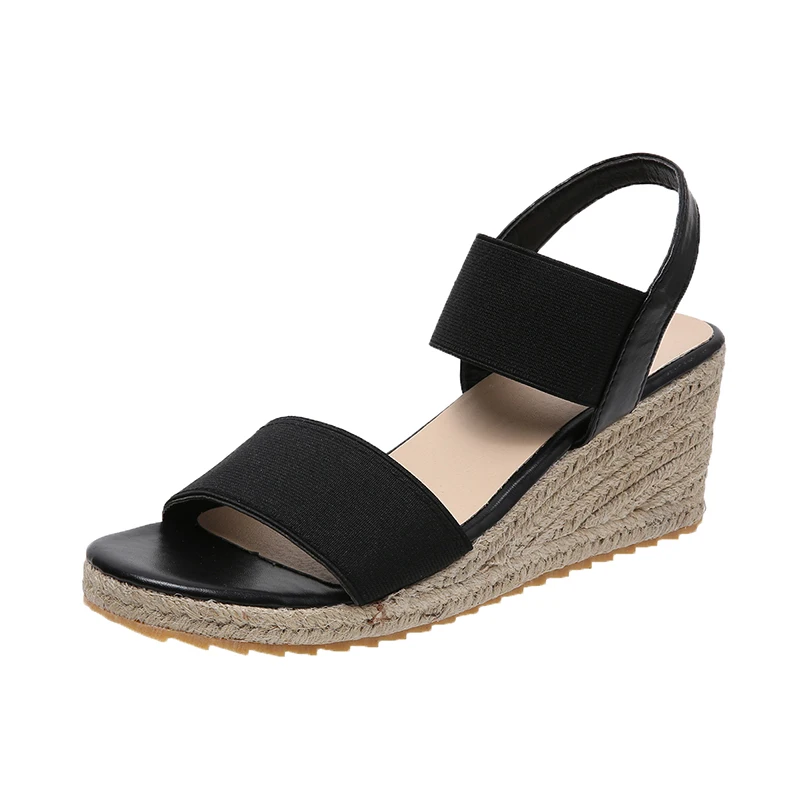 

Summer Wedge Espadrilles Women's Sandals Platform Casual Elegant Trend Flat Beach Comfort Pull on White Free Shipping 2022 New