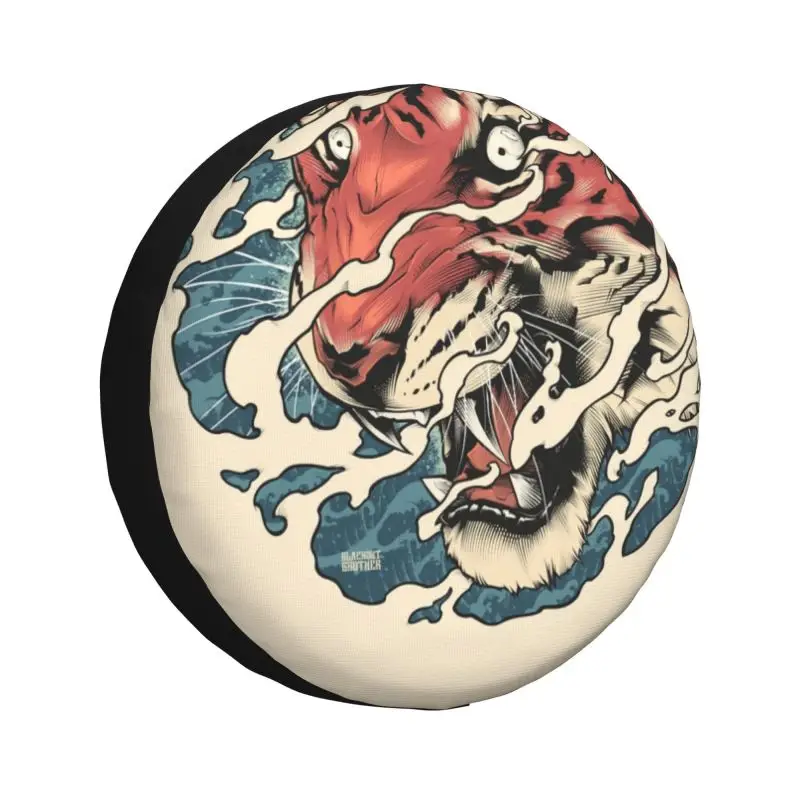 

Tora Japanese Tiger Tattoo Spare Tire Cover for Jeep Pajero Japanese Samurai SUV RV Trailer Car Wheel Protectors Accessories