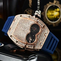 new rose gold mens watches fake double tourbillon watches for men diamond wristwatches man male clocks fashionable luxury watch