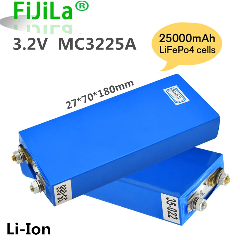 

New 3.2V 25Ah LiFePO4 Batterij Cell 25000Mah Lithium-ijzerfosfaat Diepe Cycli Voor Diy 12V 24V 36V 48V Zonne-energie Ups Power