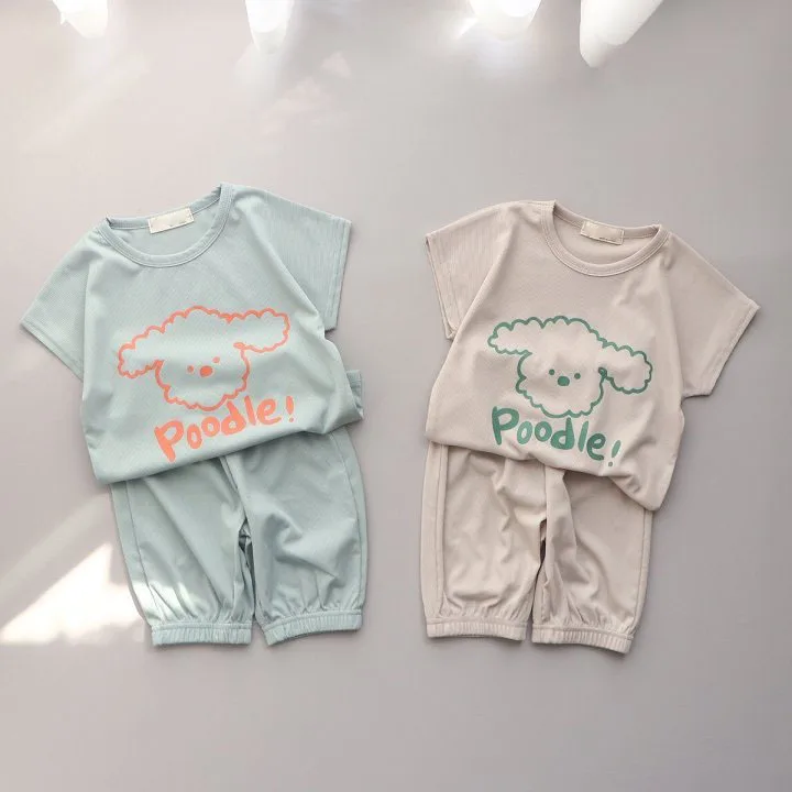 

Новинка 2023, корейский летний комплект для младенцев, детские штаны с короткими рукавами и мультяшным рисунком, детская одежда
