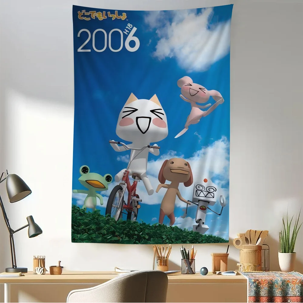 Cartoon I-Inoue T-Toro Cute Tapestry Hippie Flower Wall Carpets Dorm Decor Art Home