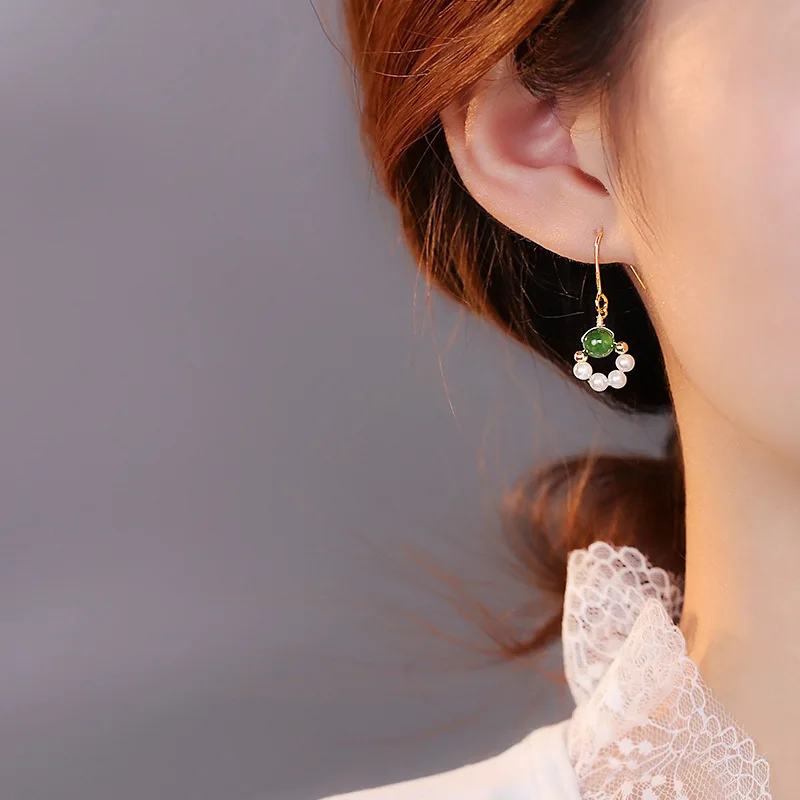 

925 Sterling Silver Summner Tassel Pearl Stud Earring For Women Girls Wedding Party Fashion Bohemia Elegant Jewelry eh1012