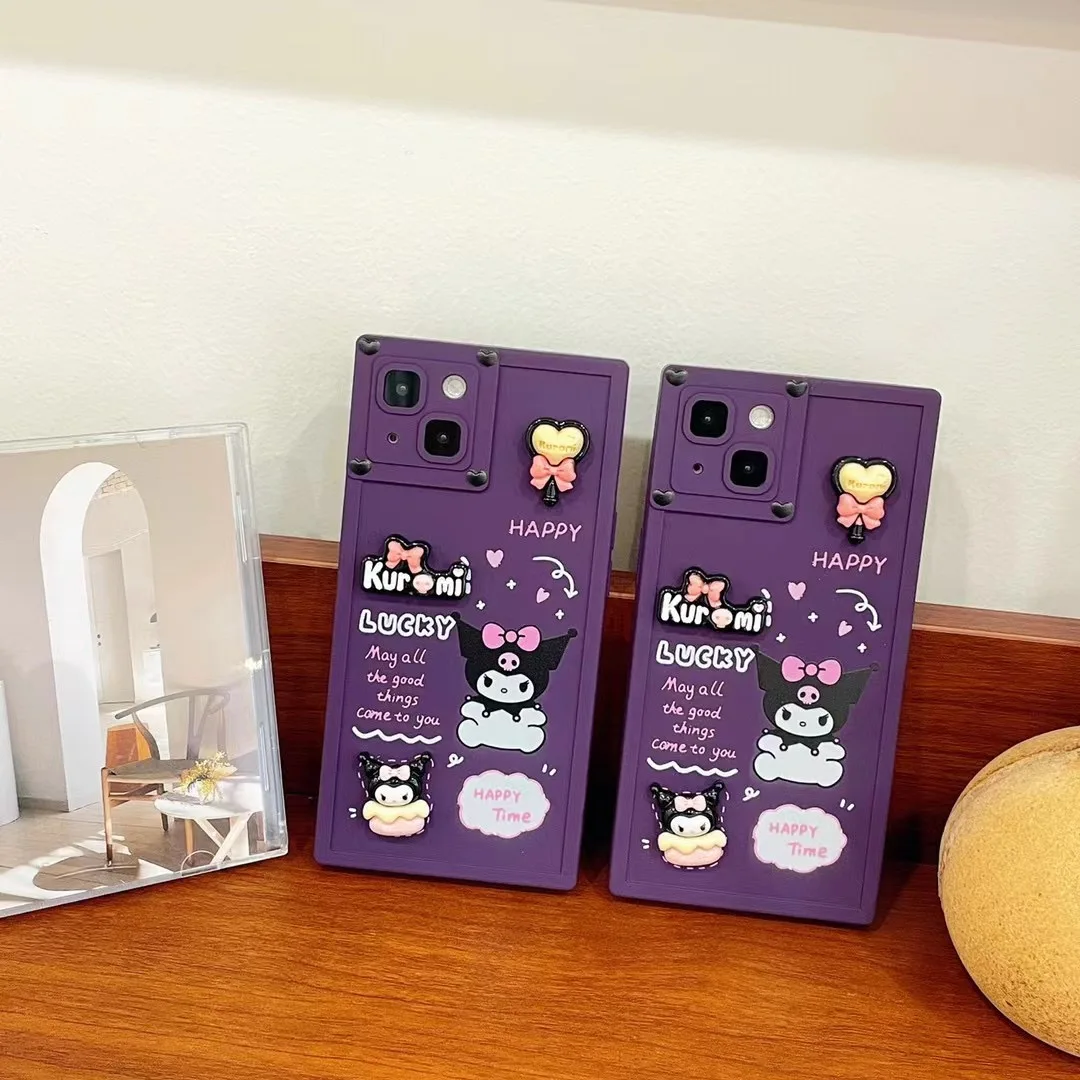 

3D Sanrio Kuromi Cute Phone Cases For iPhone 14 13 12 11 Pro Max Back Cover