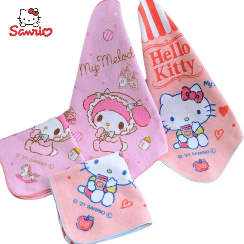 

Sanrio Kawaii Anime Cartoon Melody Hello Kitty Cartoon Cute Girl Pink New Cotton Square Absorbent Soft Hand Cleanser Wholesale