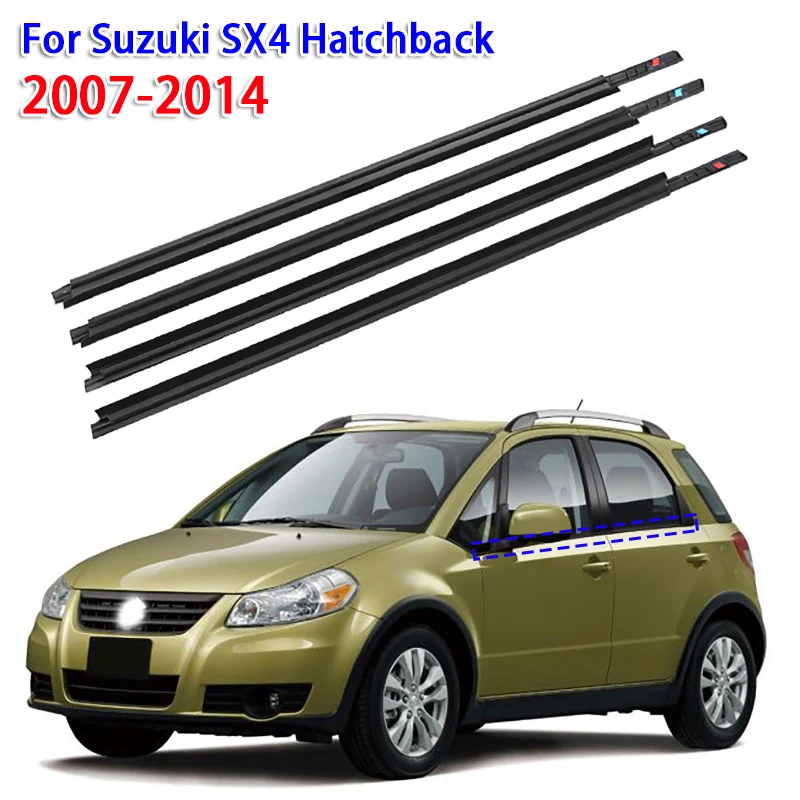 

4 шт., дверное стекло, уплотнение окна, накладка для Suzuki SX4 Hatchback 2007-2014