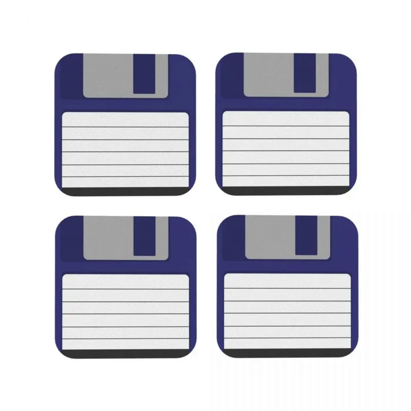 

Floppy Disk Coasters Coffee Mats Leather Placemats Cup Tableware Decoration & Accessories Pads for Home Kitchen Dining Bar