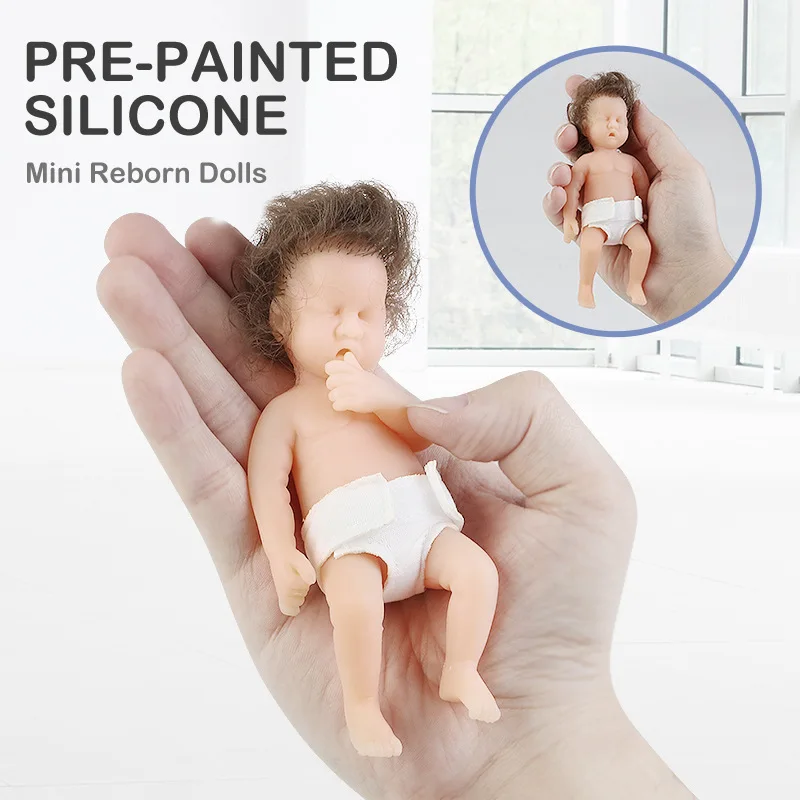 

Reborn Baby Doll 4.7 Inches Lifelike Newborn Baby Full Body Mini Bebe Doll Sleeping Doll Gift Kids Anti-Stress Toys