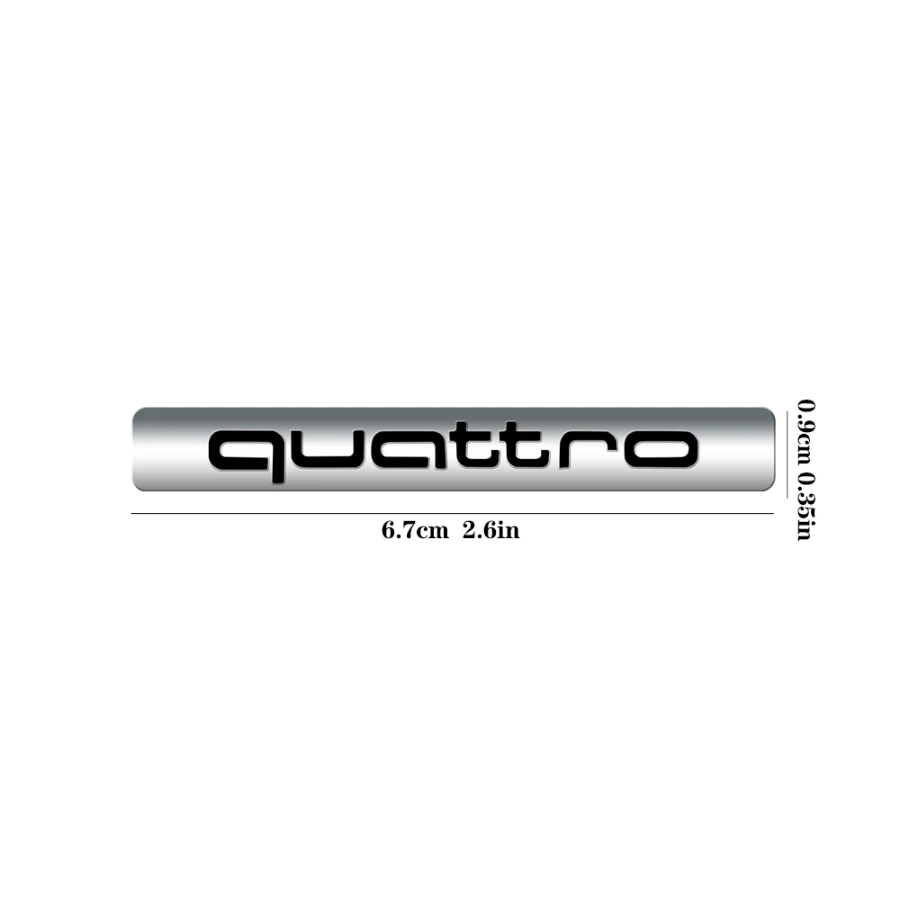 

3D металлический хромированный черный логотип Quattro, эмблема, наклейка на кузов багажника автомобиля, наклейки для AUDI Quattro RS Sline A1 A2 A3 A4 A5 A6 A7 Q1 Q4 Q5