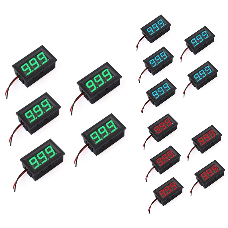 

BEAU-5Pcs Мини цифровой вольтметр DC4.5V-30.0V 0,56 дюйма двухпроводной светодиодный дисплей Цифровой вольтметр