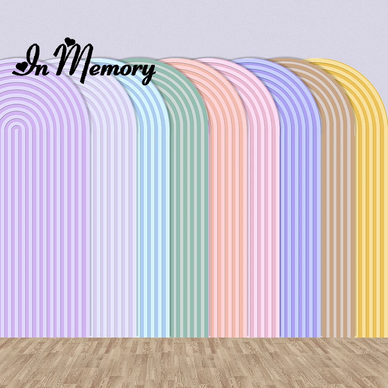 Arch Backdrop Wall Birthday Party Decoration Slatted Stripes Background Baby Shower Wedding Party Double Sided Fabric Covers