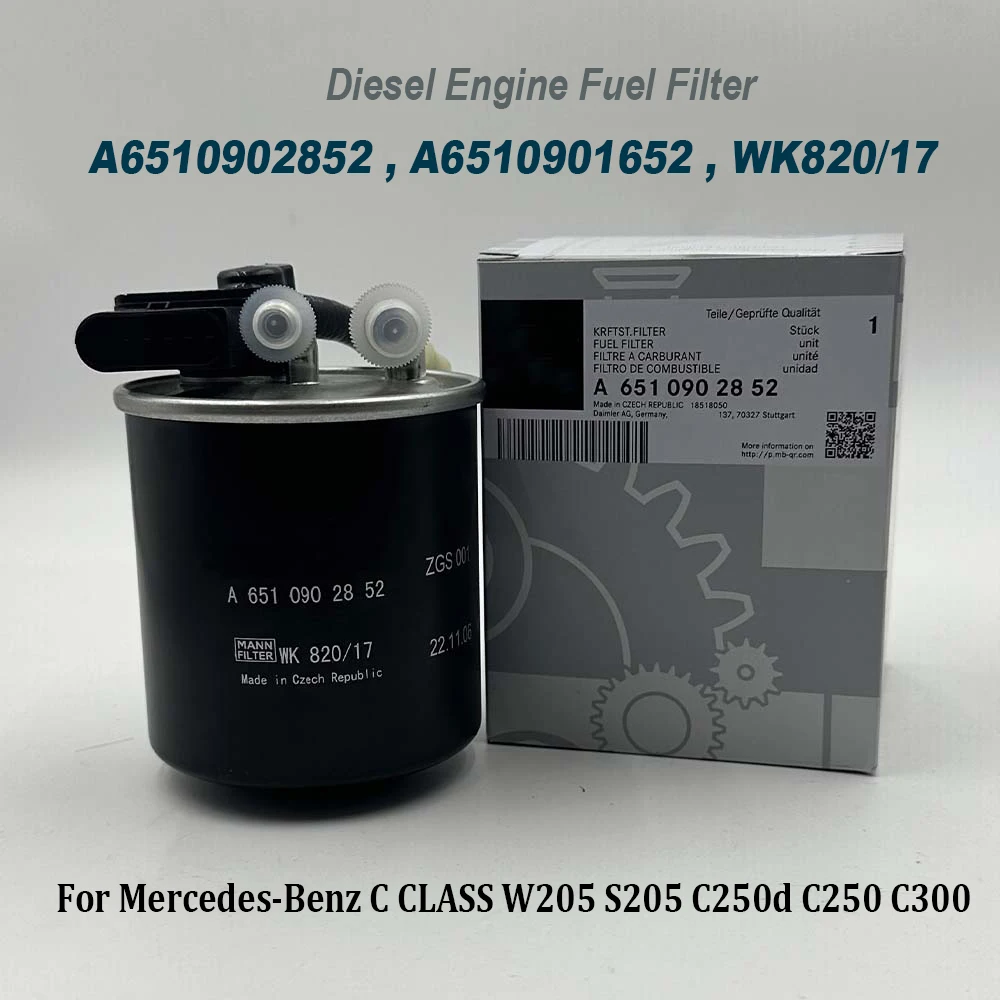 

Дизельный топливный фильтр A6510902852 A6510901652 для Mercedes-Benzz C CLASS W205 S205 C250d C250 WK820/17 6510902852 6510901652